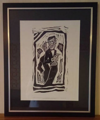 David Bowie repro lino-cut