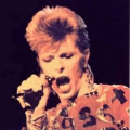 David Bowie with AKG D 1000C microphone