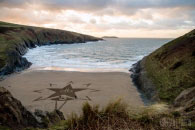 David Bowie art at Welsh beach