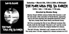 The Man Who Fell to Earth at New Beverly, LA