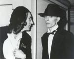 John, Elvis and David backstage at the Grammy Awards