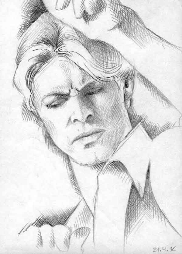 David Bowie Drawing #1 by Kat
