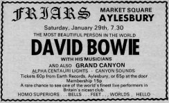 David Bowie Friars 29th January 1972
