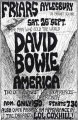 The Friars Club 1971 David Bowie poster